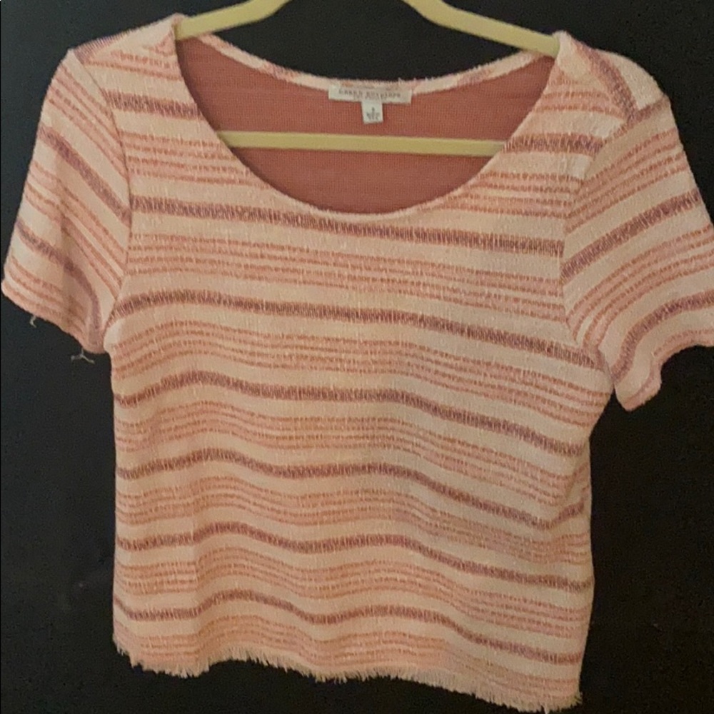 Short Sleeve pink stripped shirt